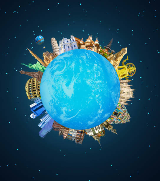 istock World religious and architecture monuments- collage or globe from different religions from Asia, Africa and Europe. Travel and tourism with famous world landmarks. 1856165838