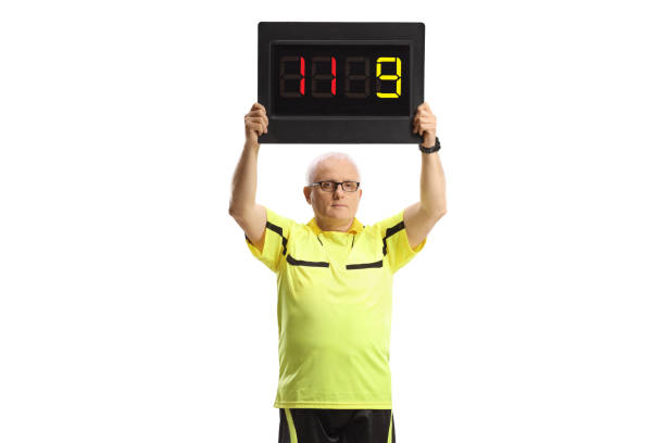 istock Football referee holding a substitution board 1856170170