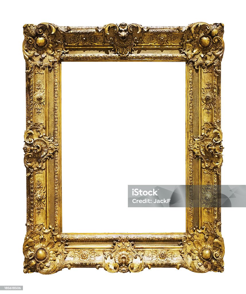 Классический золотой кадр на белой - Стоковые фото Антиквариат роялти-фри