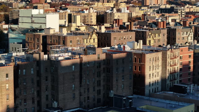 Aerial view of apartment buildings in The Bronx