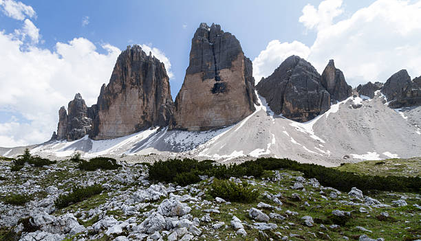 Tre Cime di Lavaredo, Alps, Dolomites, Italy stock photo