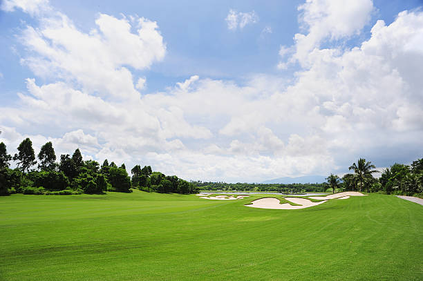 campo de golf - golf course usa scenics sports flag fotografías e imágenes de stock