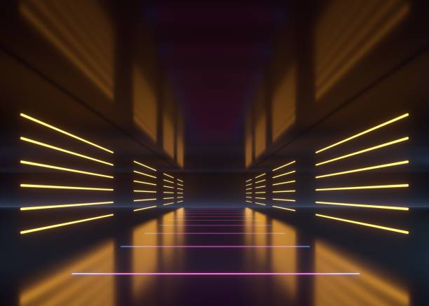 istock Abstract Futuristic Geometric Neon Light Background 1856223459