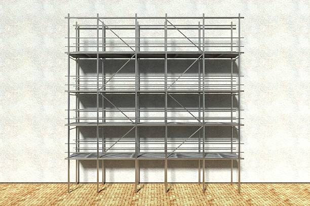 istock 3d scaffolding and renovated wall 185623455