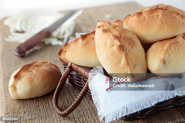 Basket With Baked Patties Stock Photo - Download Image Now - Baked, Basket, Brown