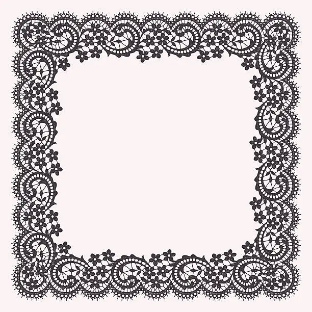 Vector illustration of Doily lace frame