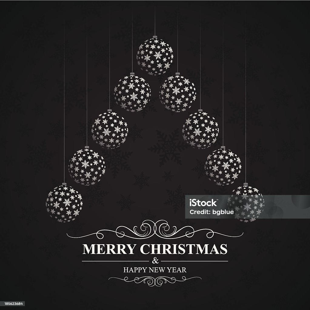 Fond de Noël - clipart vectoriel de Image en noir et blanc libre de droits