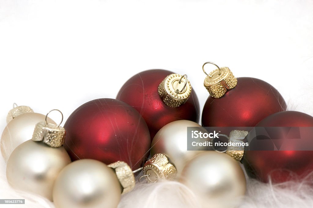 Red and Whit Baubles Red and White Baubles. Copy Space. Christmas Stock Photo