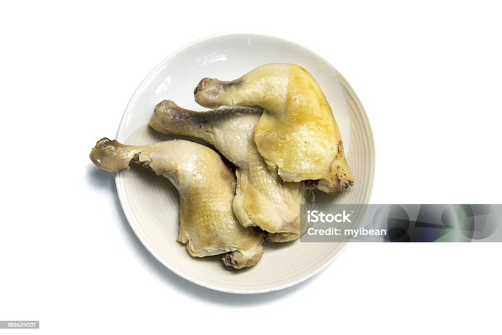 Bollito Pollo su sfondo bianco - Foto stock royalty-free di Alimentazione sana