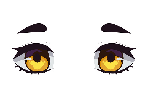anime female eyes isolated icon