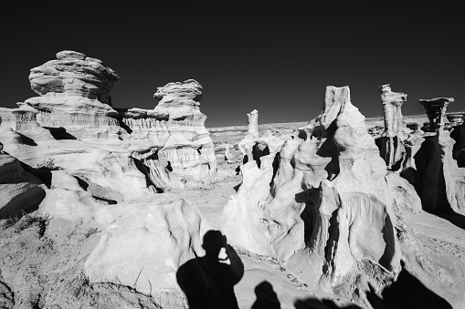 Visitors at Valley of Dreams, New Mexico, USA