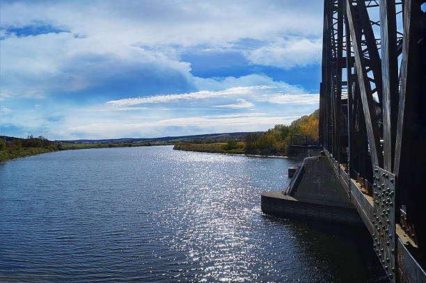 istock Metal rail road bridge, Quebec, Canada 185627031