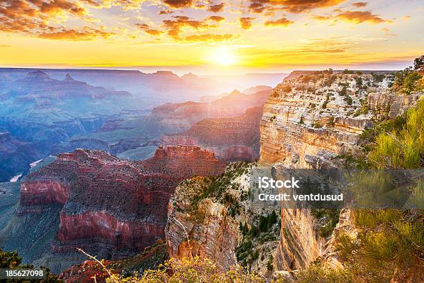 Hopi Point At Grand Canyon National Park Stock Photo - Download Image Now - Grand Canyon National Park, Grand Canyon, Sunrise - Dawn