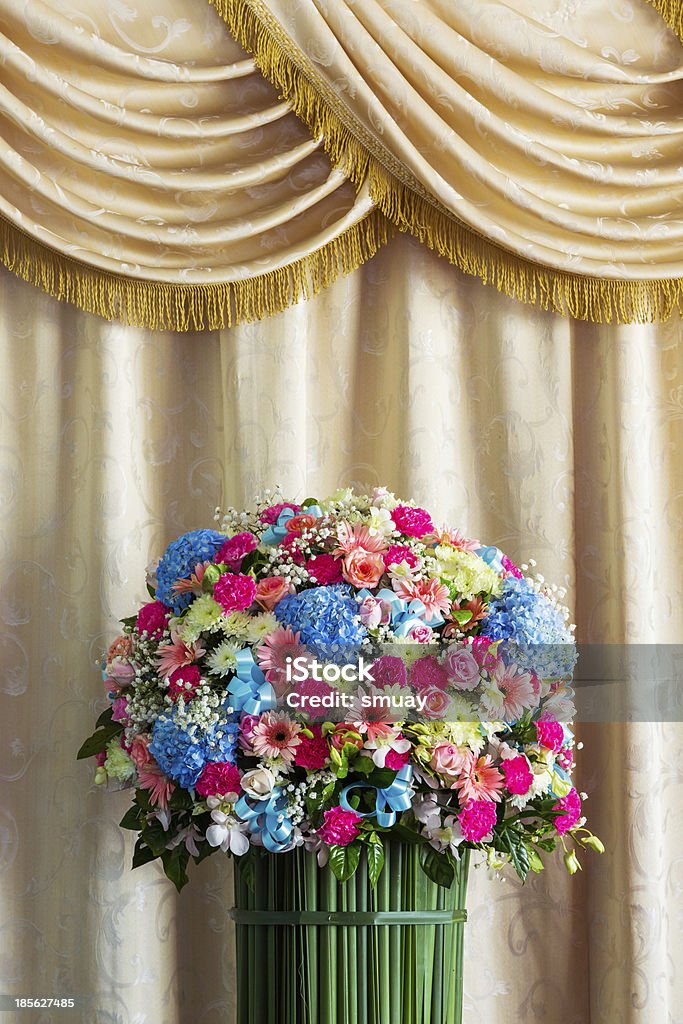 Bouquet of flower Beautiful flower bouquet and elegant curtain background Arrangement Stock Photo