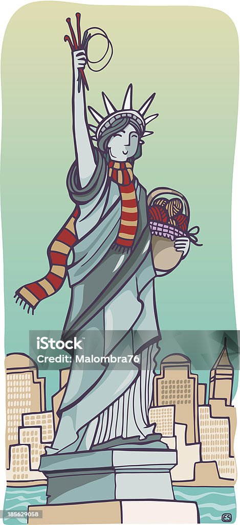 Free kintting in New York Statue of liberty loves knitting! Art And Craft stock vector