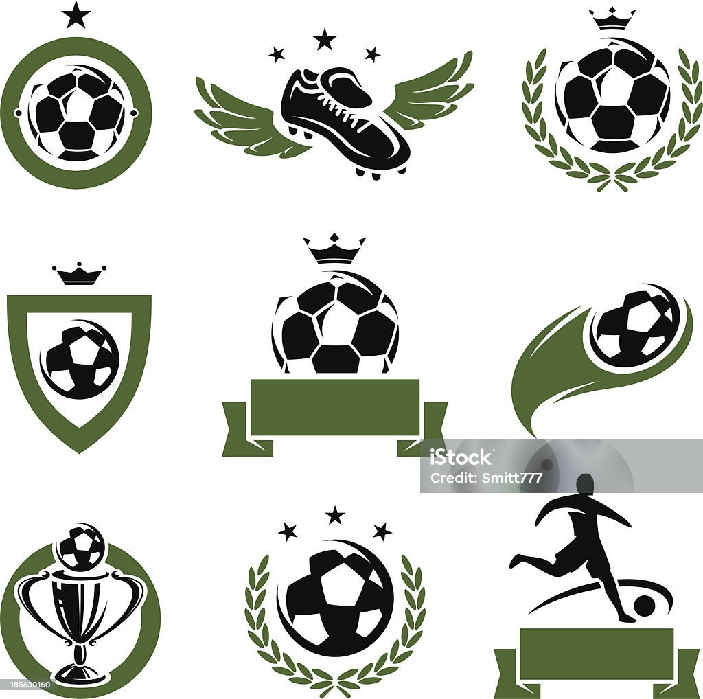 Soccer labels and icons set. Vector Collection football and soccer, edit size and color, icons, vector Activity stock vector