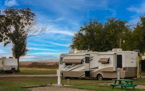 istock Camping relaxing in Rv 1856316100
