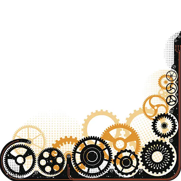 Vector illustration of Mechanical cog wheel frame.