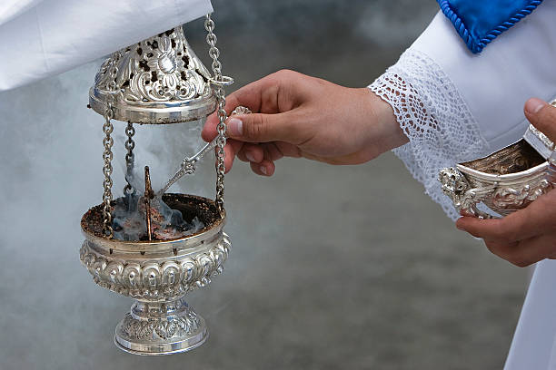 istock Censer of silver or alpaca to burn incense 185634190