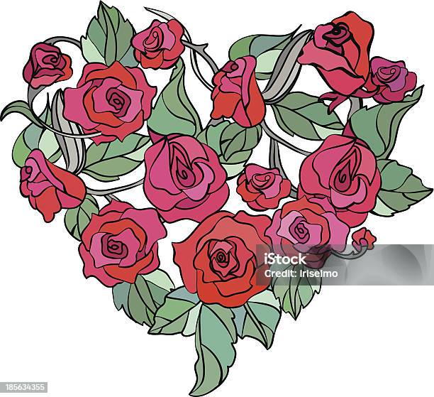Coeur De Roses Vecteurs libres de droits et plus d'images vectorielles de Amour - Amour, Arbre en fleurs, Beauté