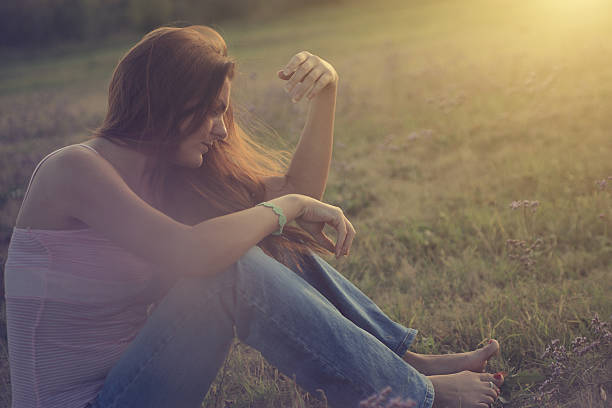 istock Sad woman in the nature 185636856