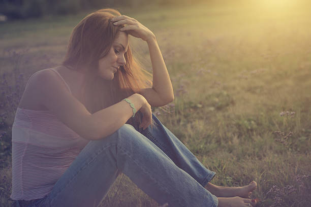 istock Sad woman in the nature 185636860