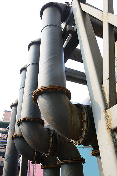 istock Industrial building, Steel pipelines 185638139