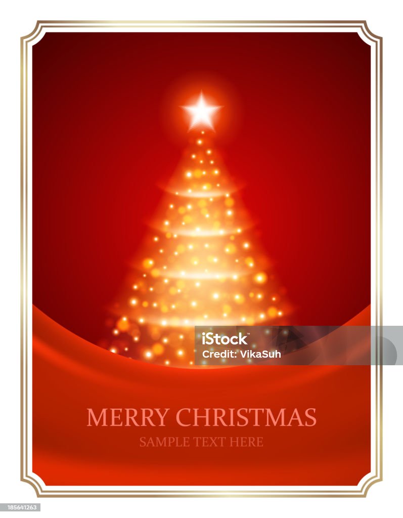 Árvore de Natal com luz vetor fundo. - Royalty-free Amarelo arte vetorial