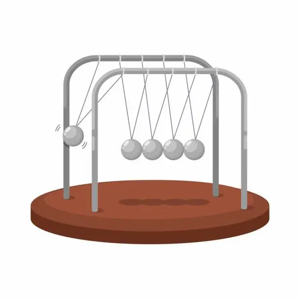 Vector illustration of Newton Cradle Pendulum Balls Cartoon illustration Vector