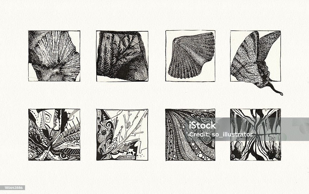 Natural Textures (atrament) - Zbiór ilustracji royalty-free (Skamieniałość)