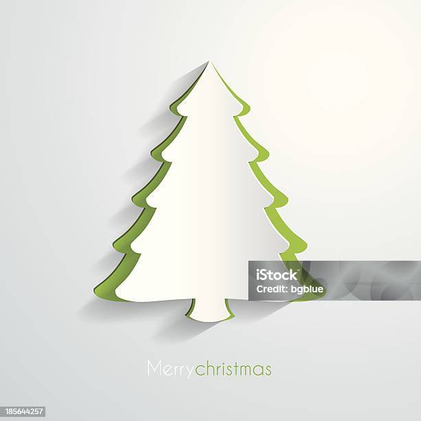 Ilustración de Árbol De Navidad De Papel y más Vectores Libres de Derechos de Árbol de navidad - Árbol de navidad, Navidad, Tarjeta de Navidad