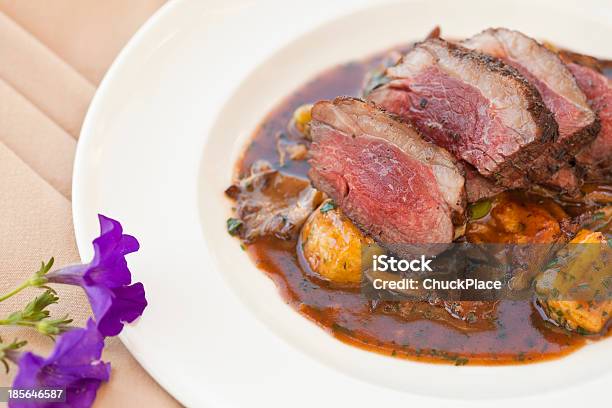 Lamb Sirloin With Herbed Gnocchi Stock Photo - Download Image Now - Brown, Close-up, Cutlet