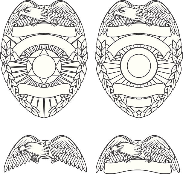 polizei-abteilung abzeichen und design-elemente - schutzschild stock-grafiken, -clipart, -cartoons und -symbole