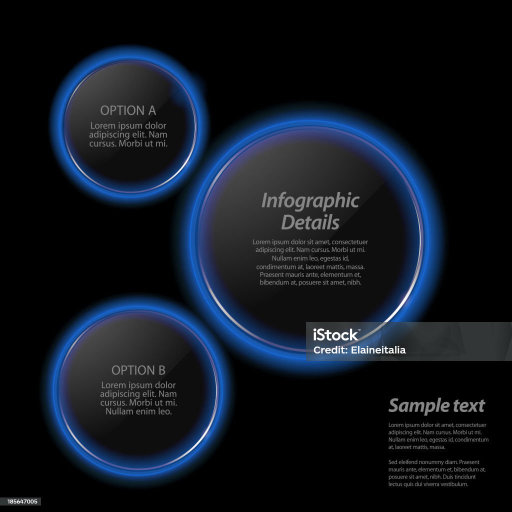 Infographie fluo brillant - clipart vectoriel de Bleu libre de droits