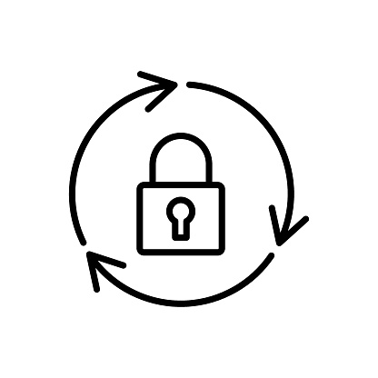 Reset password icon vector illustration. Padlock on isolated background. Change password sign concept.