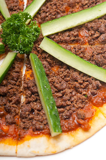 istock Turkish beef pizza with cucumber on top 185647649