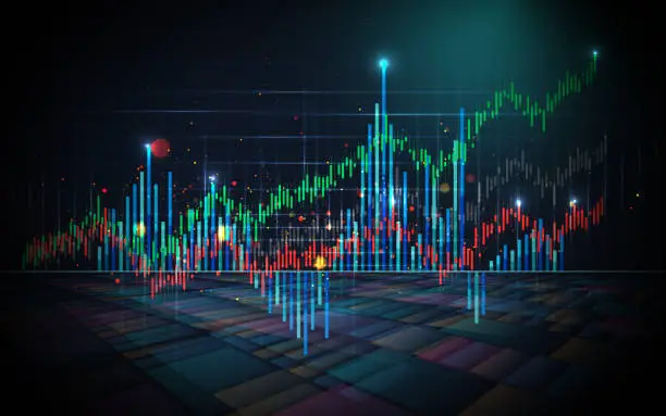 Vector illustration of Stock market candlestick chart.