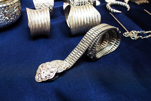 Collection of antique traditional silver jewelry