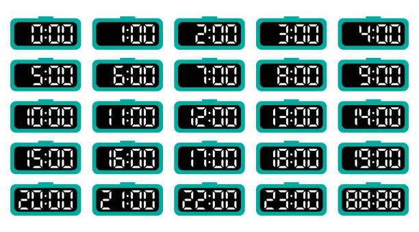 Fashionable green digital alarm clock (set of 0 minutes and 88:88 every hour)