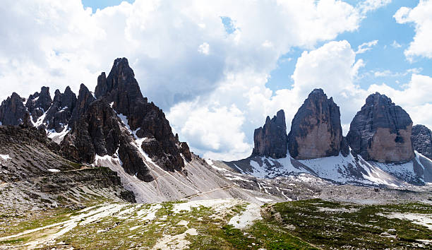 Tre Cime di Lavaredo, Alps, Dolomites, Italy stock photo