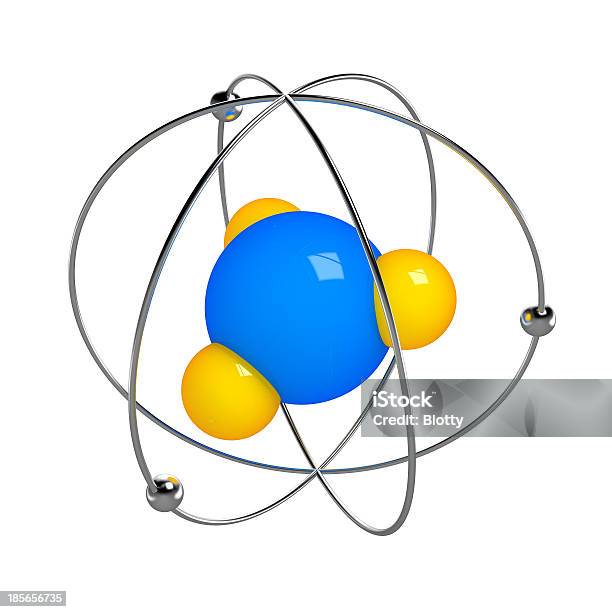 Digital Illustration Of Atom Stock Photo - Download Image Now - Atom, Electron, Three Dimensional