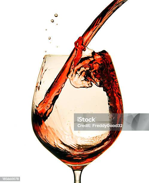 Splashing Glass Of Wine Stock Photo - Download Image Now - Alcohol - Drink, Clipping Path, Close-up