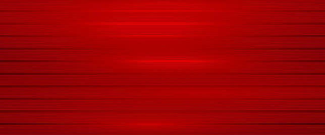 Red metal sheet geometric backdrop. Brushed stainless steel pattern. Horizontal lines and strips. Iron stripe. Shiny striped 3D metal abstract background. 3D modern luxury design. Premium Vector EPS10.