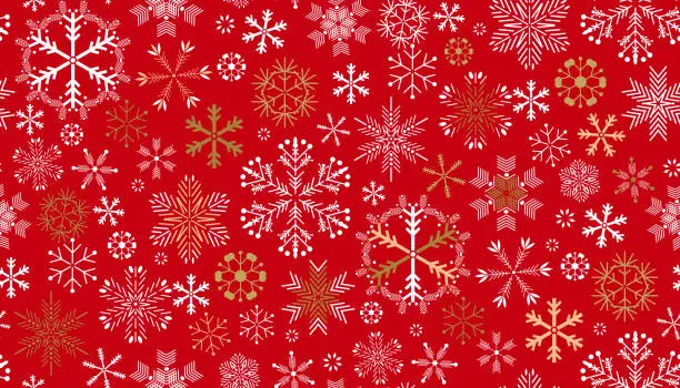 Vector illustration of Merry Christmas and Happy New Year holiday seamless pattern Snowflakes template design background