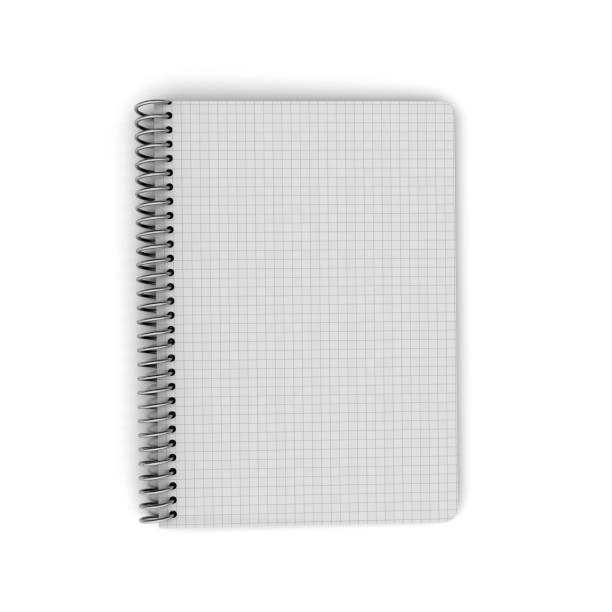 Blank open notebook with grid stock photo