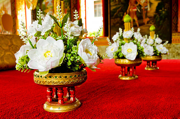 istock Fabric lotus flower deciration in buddhist monastery 185666005