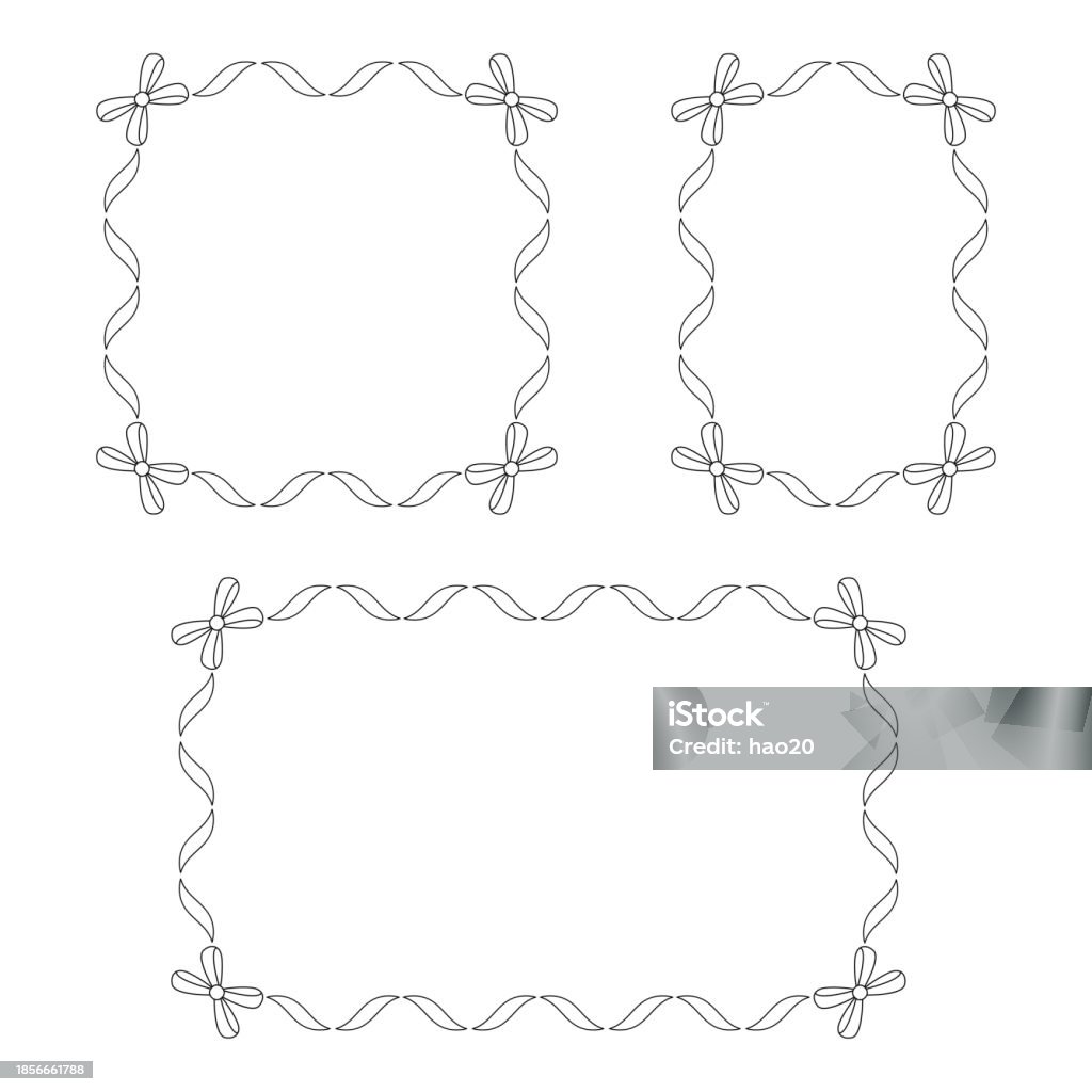 Fancy Ribbon Frame Ribbon Decorative Frame Set Vector Stock Illustration - Download Image ...