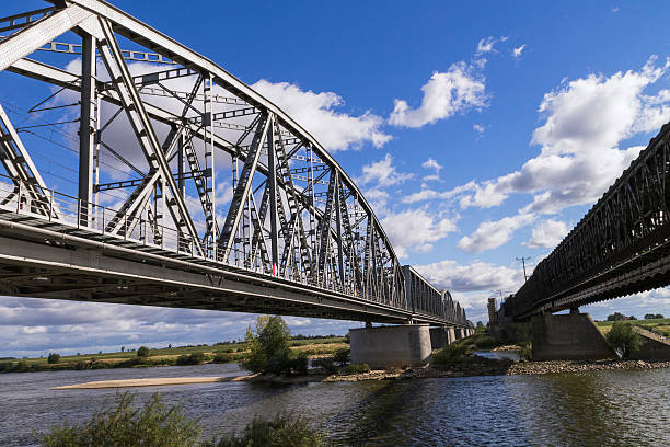 istock Steel railroad bridge over the river Wisla in Tczew 185666749