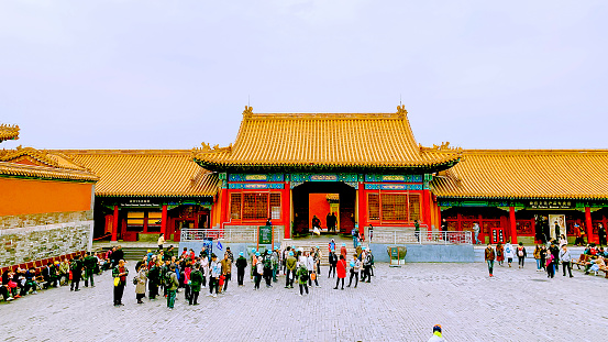 Beijing, China - November 3, 2019 : Tourists Visit Forbidden City In Beijing. The Forbidden City Was The Political And Ritual Center Of China For Over 500 Years.