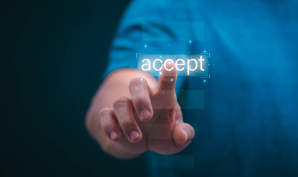 istock A person is touching text on a virtual image. To agree on the terms, concepts, and management of digital transformation. Internet of Things, big data and business processes, automation, storage 1856669260